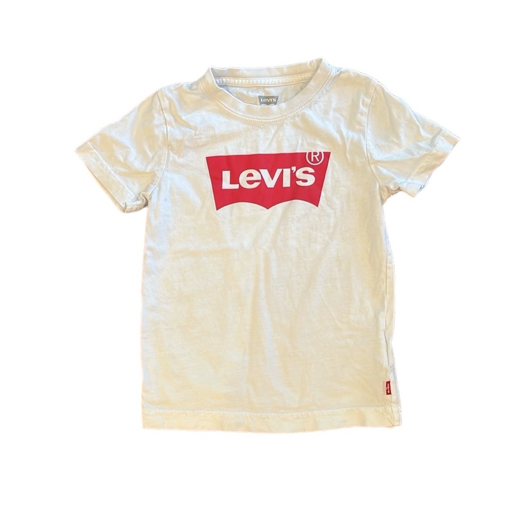 Levi’s White T-shirt with Red Logo Size 5 - Picture 1 of 5